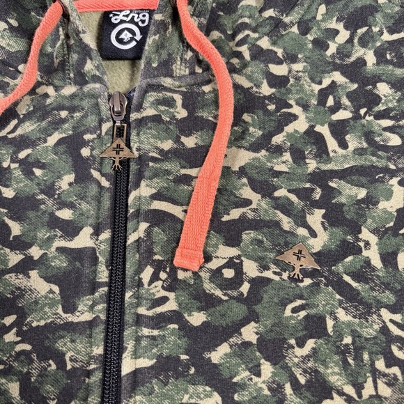 LRG Lifted Research Group Hoodie Sweatshirt Mens L Full Zip Green Camo Skate Y2K - Picture 4 of 12